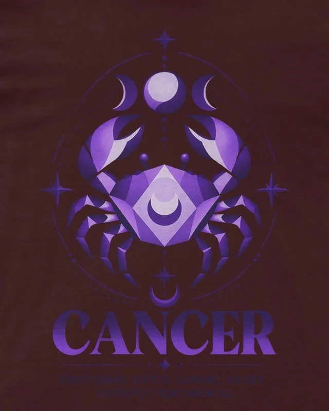 Cancer Regular T-Shirt in Maroon — design detail