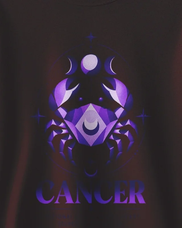 Cancer Sweatshirt in Maroon — design detail