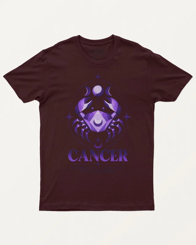 Cancer Regular T-Shirt in Maroon — front