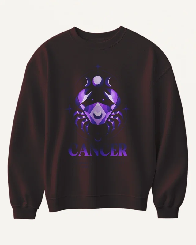 Cancer Sweatshirt in Maroon — front