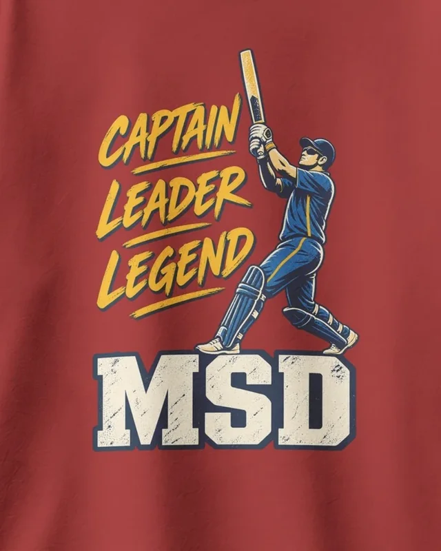 Captain Leader Legend MSD Oversized T-Shirt in Red — design detail