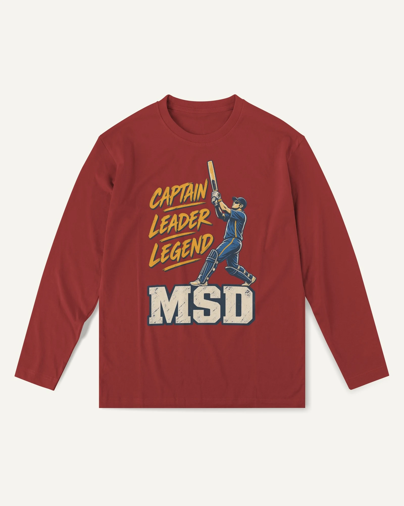 Captain Leader Legend MSD Long-Sleeve T-Shirt in Red — front Captain Leader Legend MSD Long-Sleeve T-Shirt in Red — front