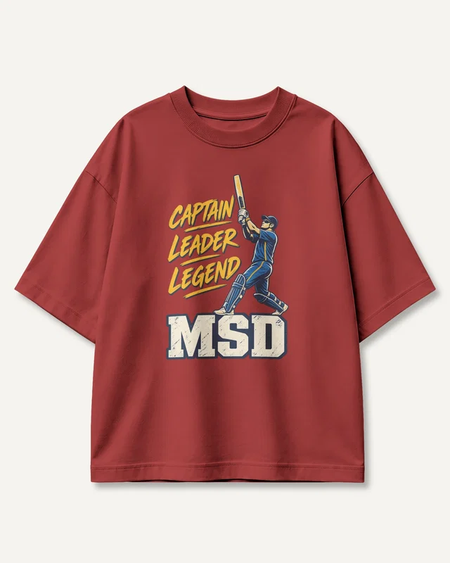 Captain Leader Legend MSD Oversized T-Shirt in Red — front