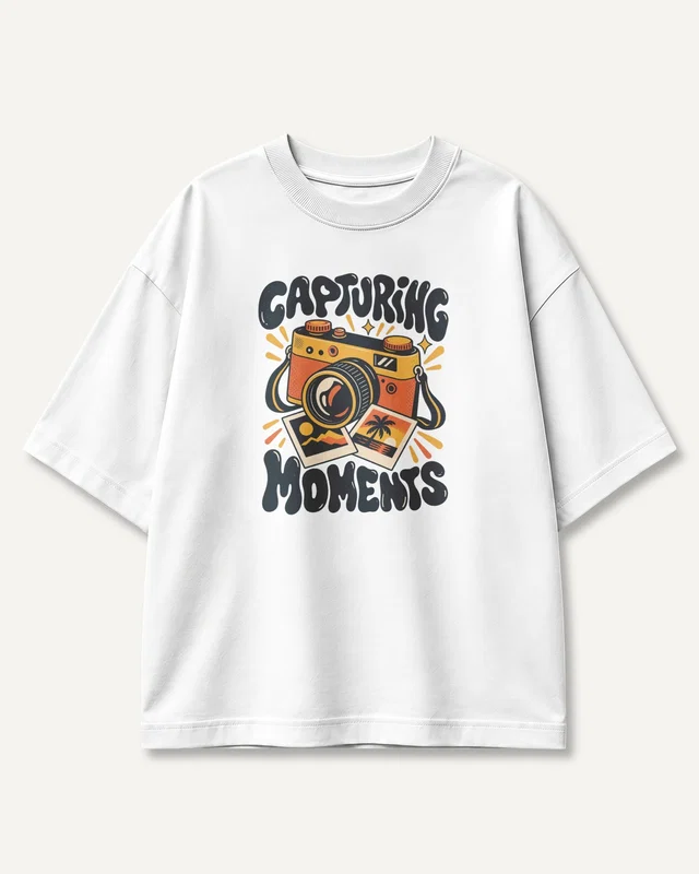 Capturing Moments Oversized T-Shirt in White — front