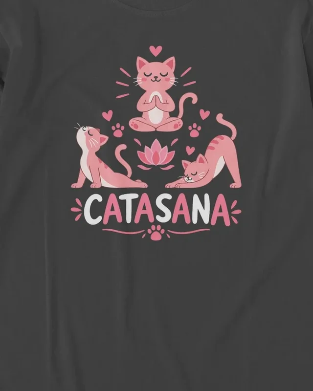 Catasana Yoga Long-Sleeve T-Shirt in Black — design detail