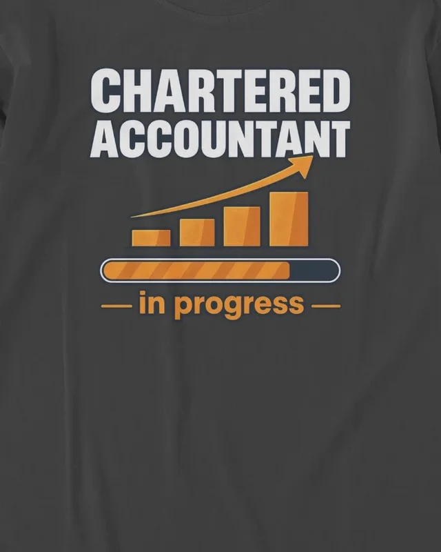 Chartered Accountant in Progress Long-Sleeve T-Shirt in Black — design detail