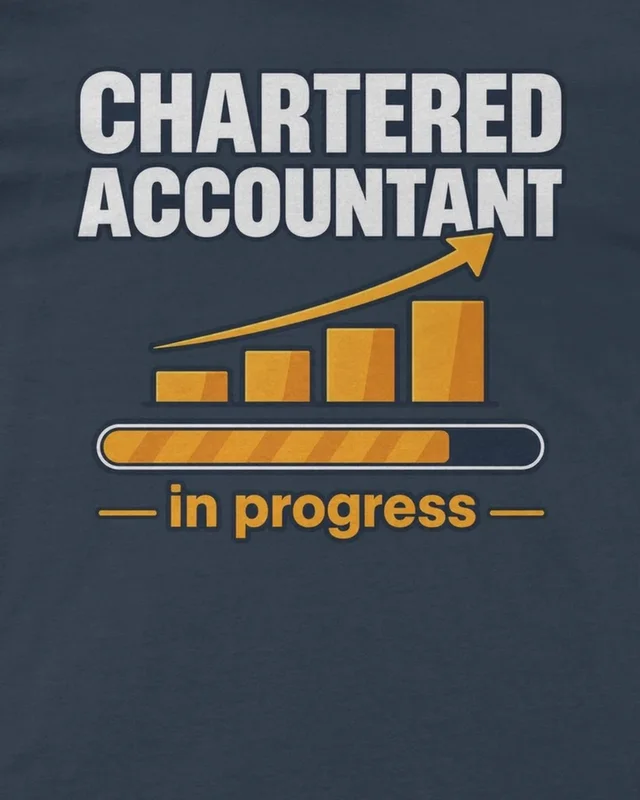 Chartered Accountant in Progress Regular T-Shirt in Navy Blue — design detail