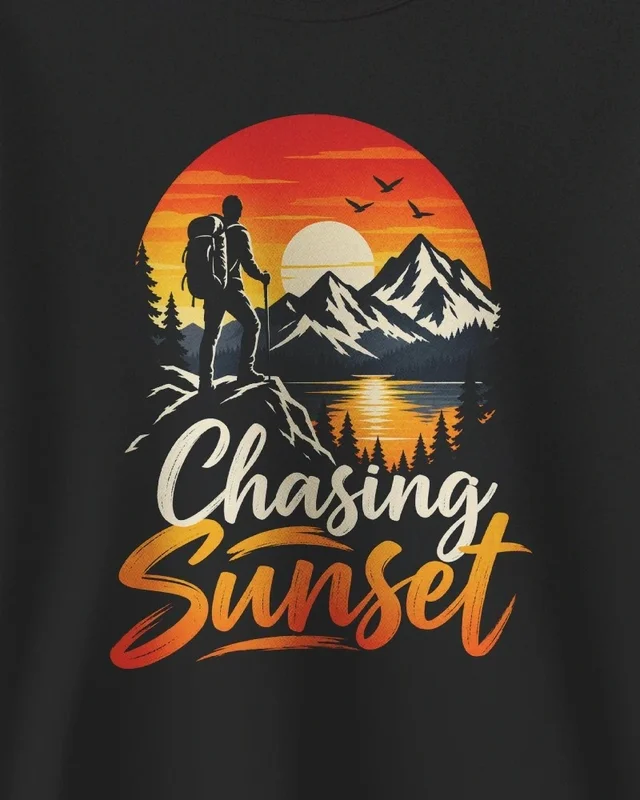 Chasing Sunset Sweatshirt in Black — design detail