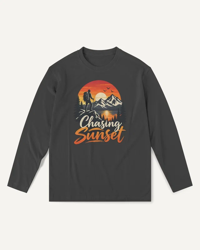 Chasing Sunset Long-Sleeve T-Shirt in Black — front