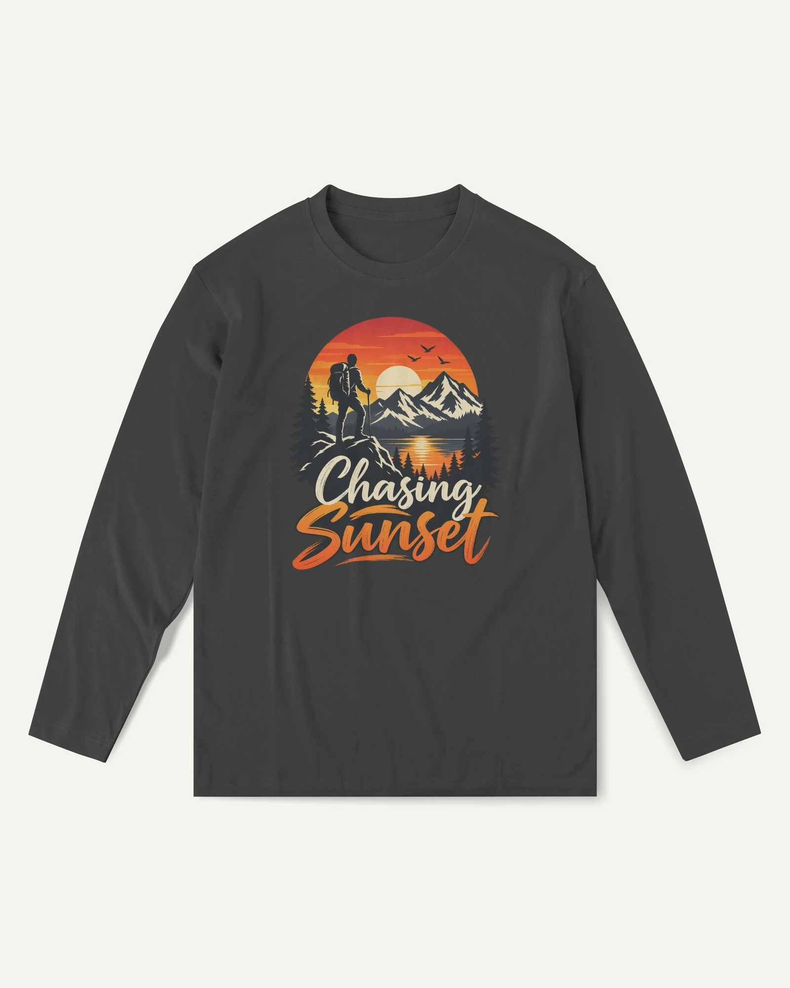 Chasing Sunset Long-Sleeve T-Shirt in Black — front Chasing Sunset Long-Sleeve T-Shirt in Black — front
