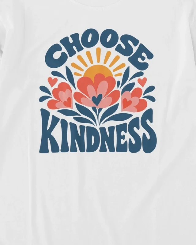 Choose Kindness Long-Sleeve T-Shirt in White — design detail