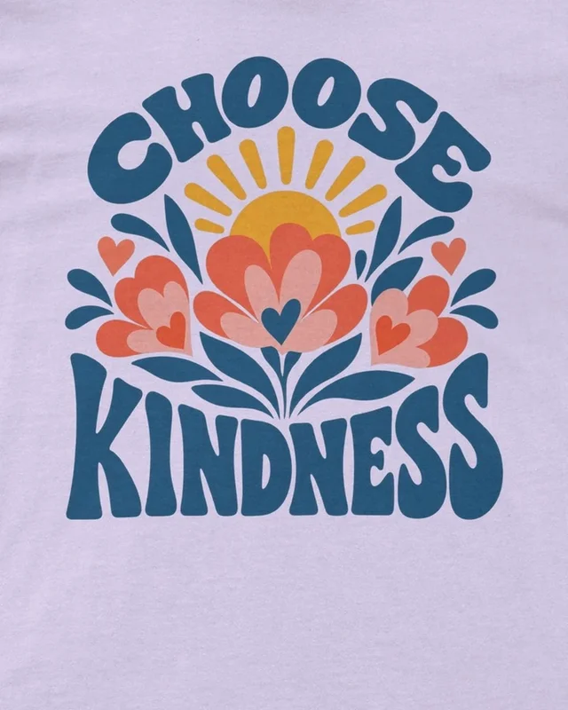 Choose Kindness Regular T-Shirt in Lavender — design detail