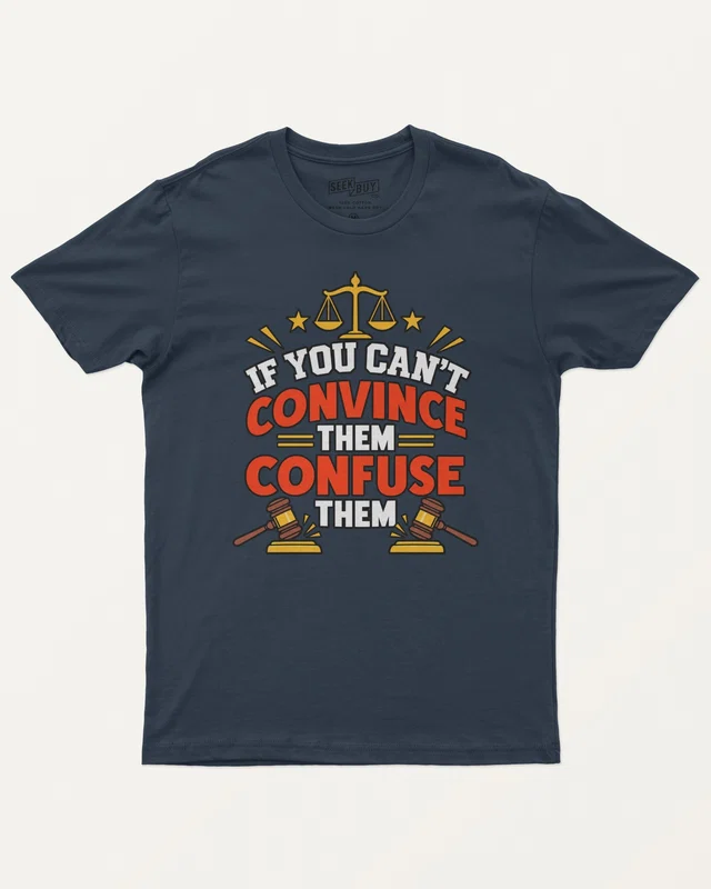 If You Can't Convince Them Confuse Them Regular T-Shirt in Navy Blue — front