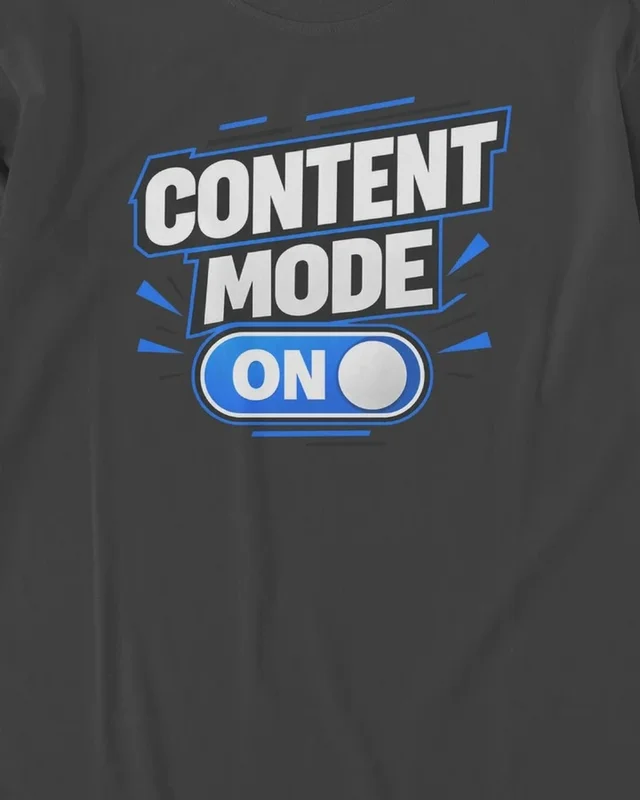 Content Mode On Long-Sleeve T-Shirt in Black — design detail