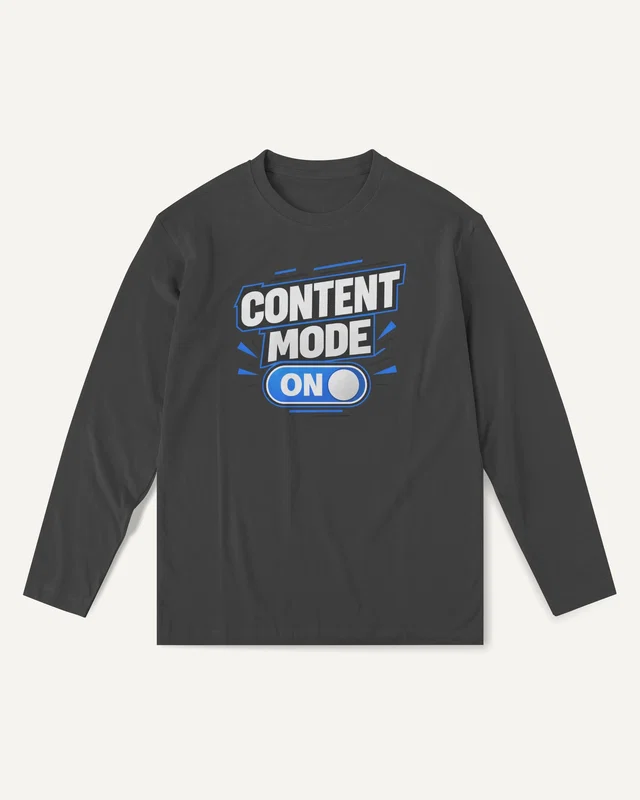 Content Mode On Long-Sleeve T-Shirt in Black — front