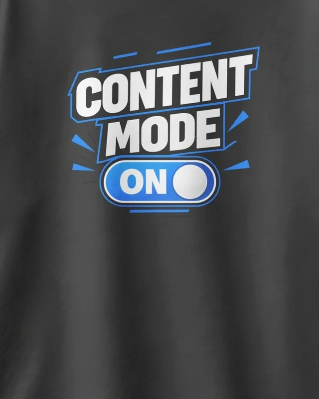 Content Mode On Oversized T-Shirt in Black — design detail