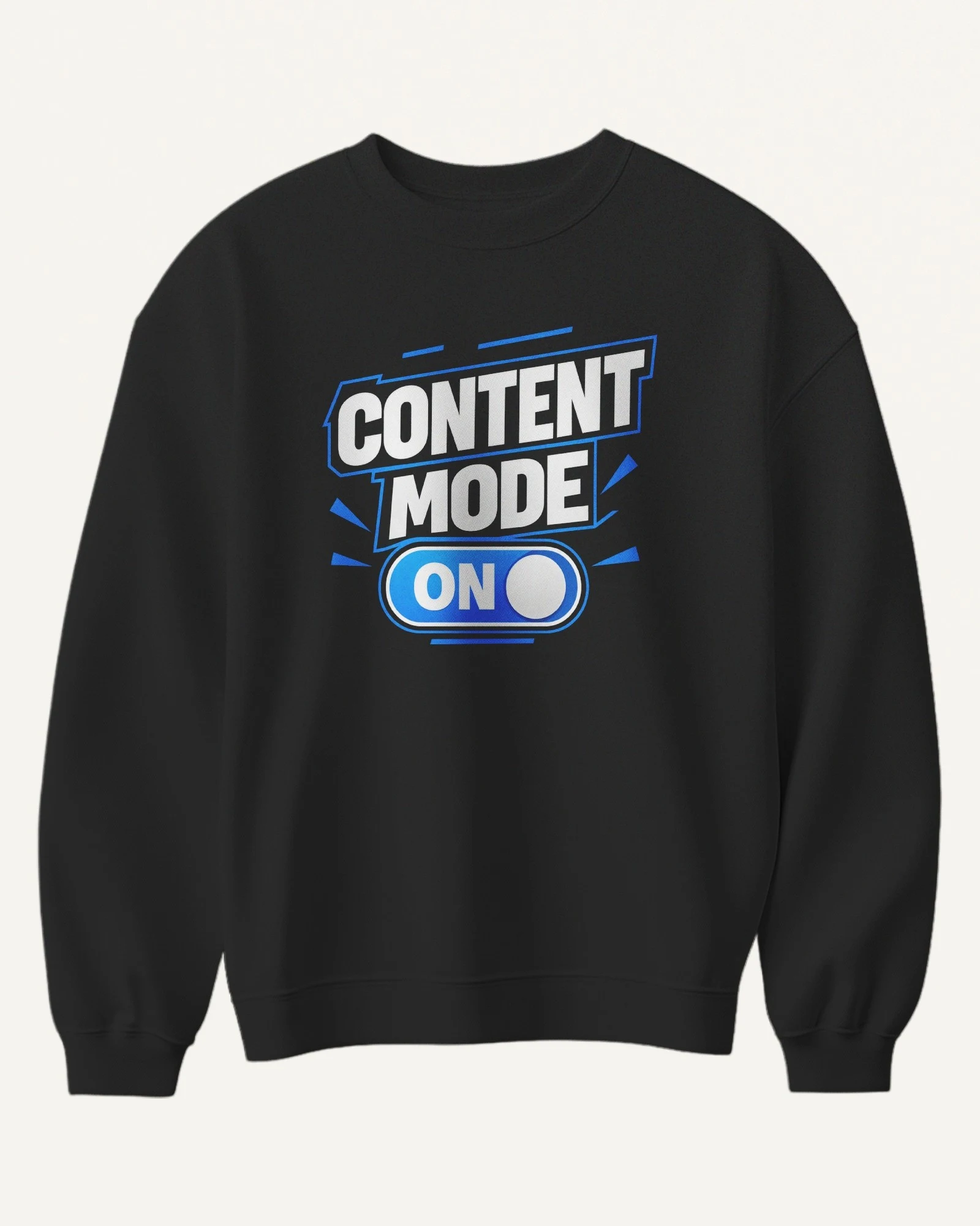 Content Mode On Sweatshirt in Black — front Content Mode On Sweatshirt in Black — front