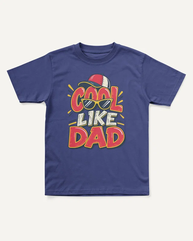 Cool Like Dad Kids’ T-Shirt in Royal Blue — front