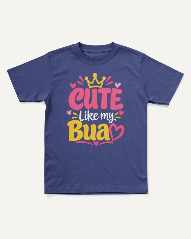 Cute Like My Bua Kids’ T-Shirt in Royal Blue — front