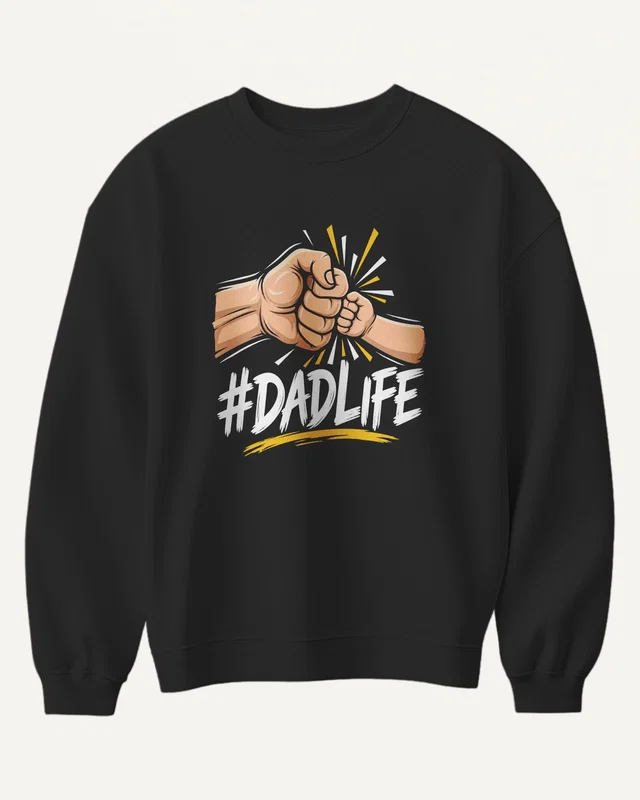 Dad Life Sweatshirt in Black — front