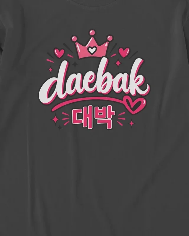 Daebak Long-Sleeve T-Shirt in Black — design detail