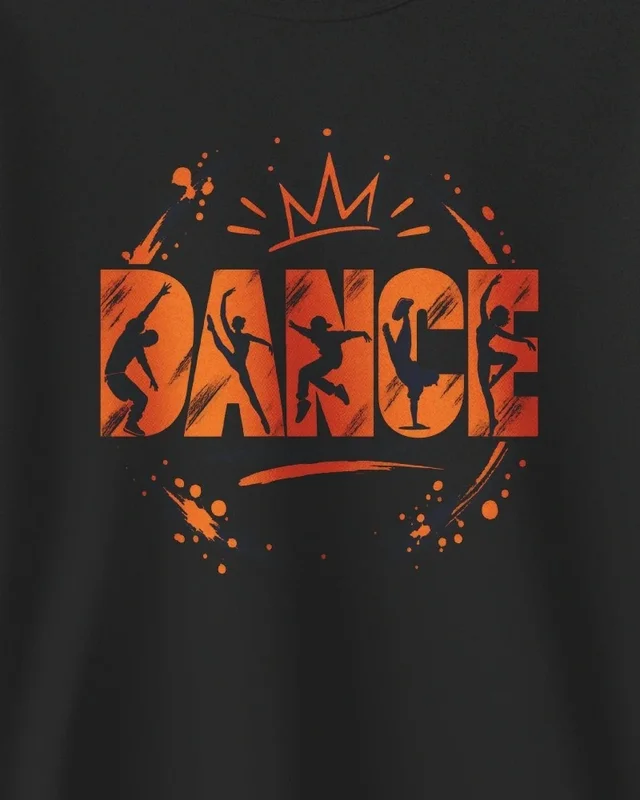 Dance Crown Sweatshirt in Black — design detail