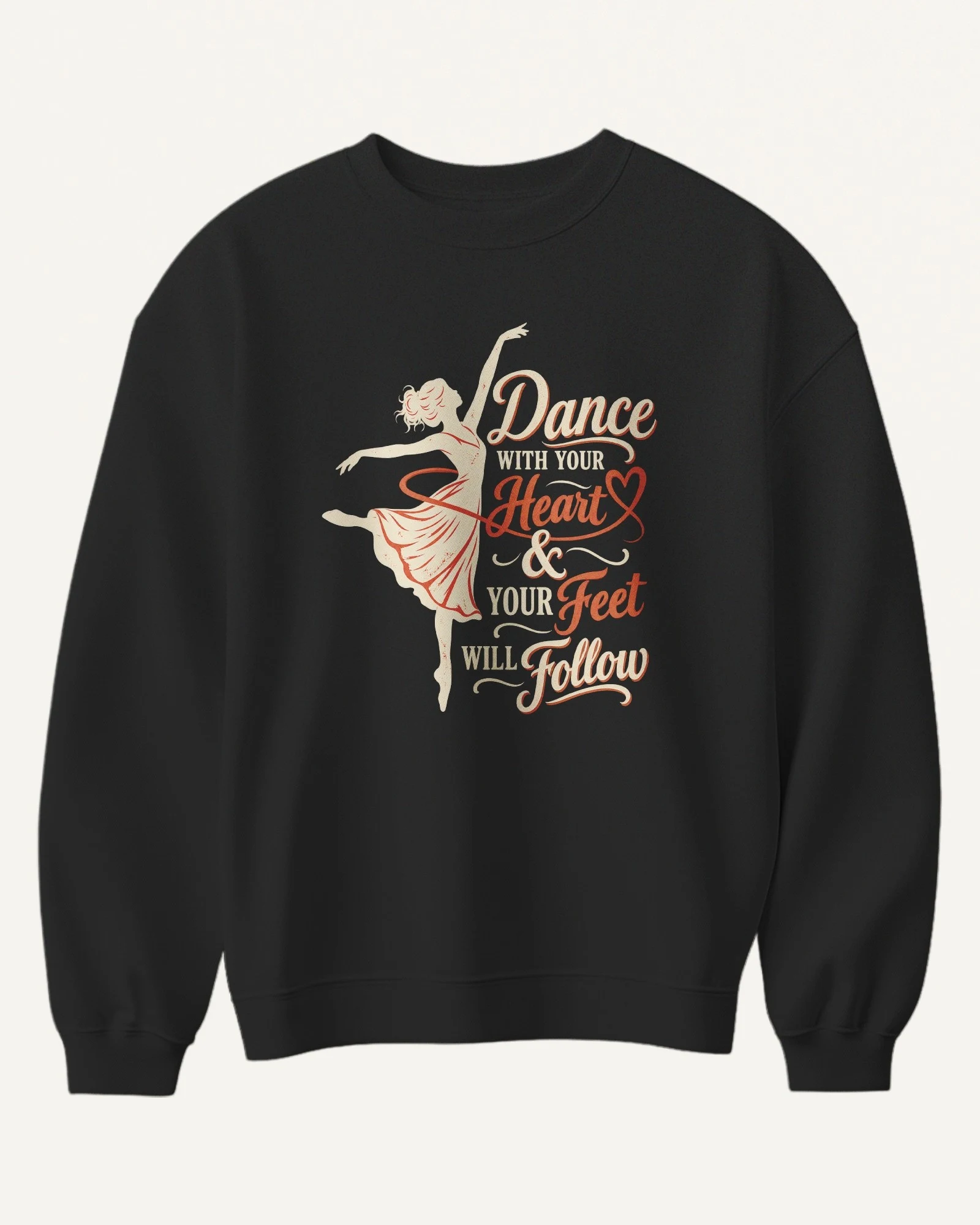 Dance with Your Heart Sweatshirt in Black — front Dance with Your Heart Sweatshirt in Black — front