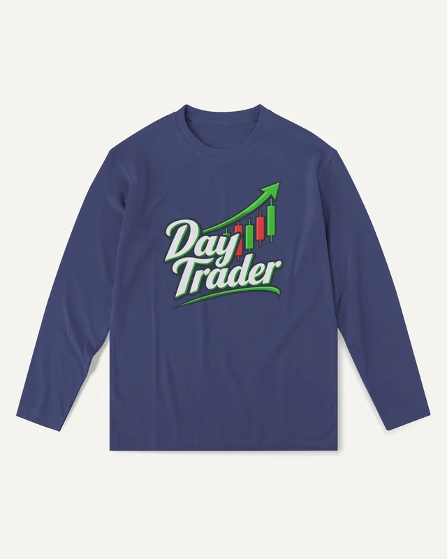 Day Trader Long-Sleeve T-Shirt in Royal Blue — front