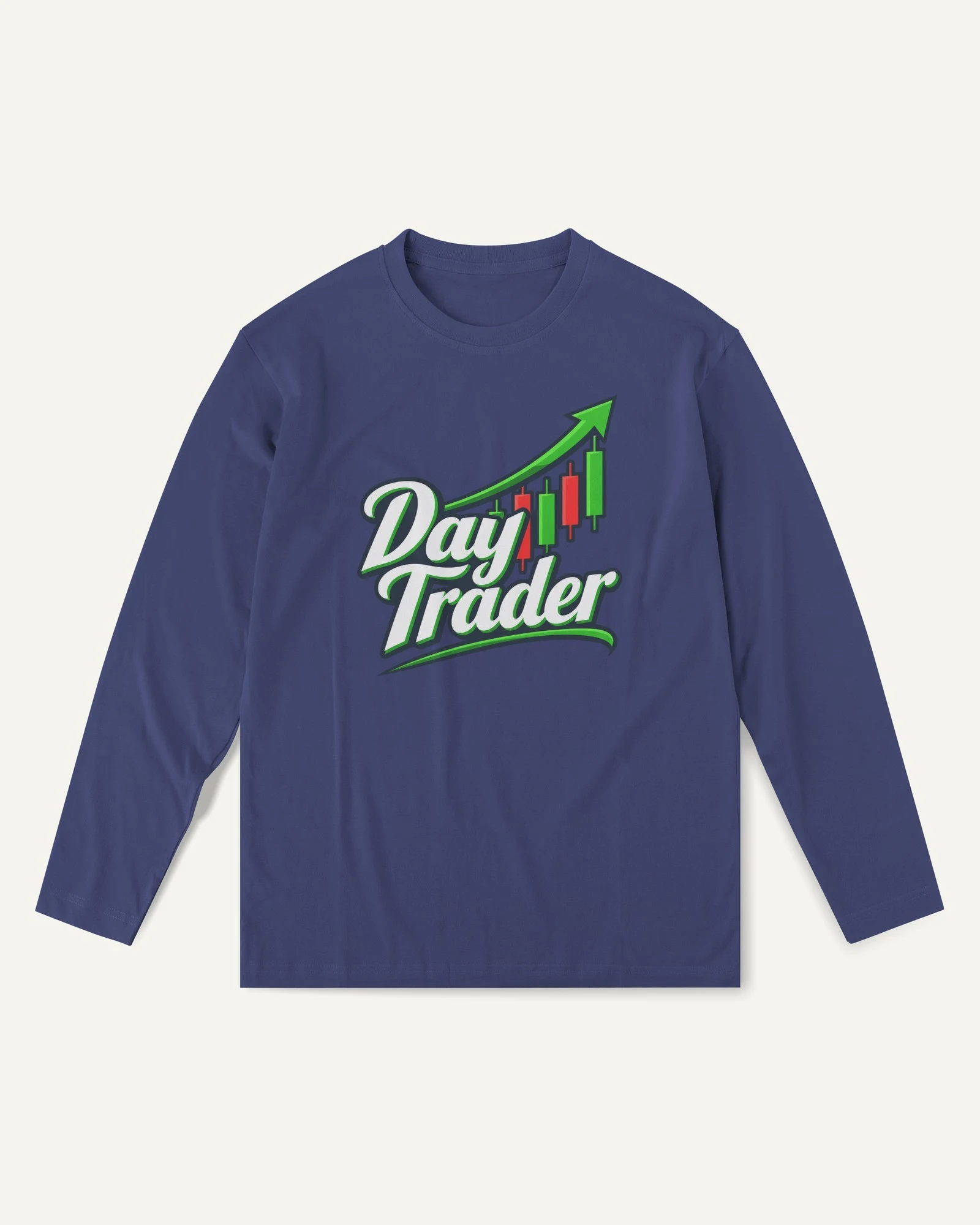 Day Trader Long-Sleeve T-Shirt in Royal Blue — front Day Trader Long-Sleeve T-Shirt in Royal Blue — front