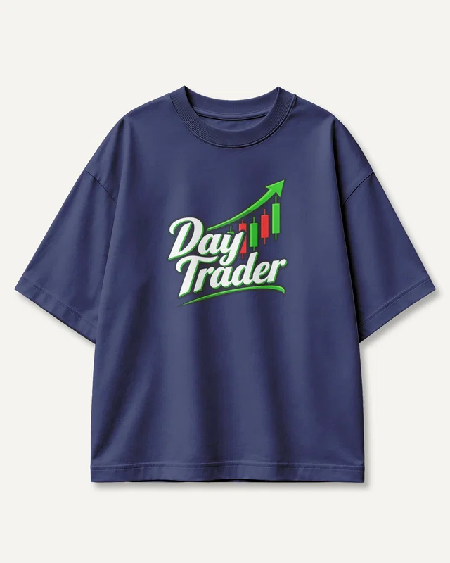 Day Trader Oversized T-Shirt in Royal Blue — front
