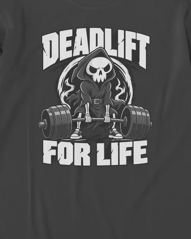 Deadlift for Life Long-Sleeve T-Shirt in Black — design detail
