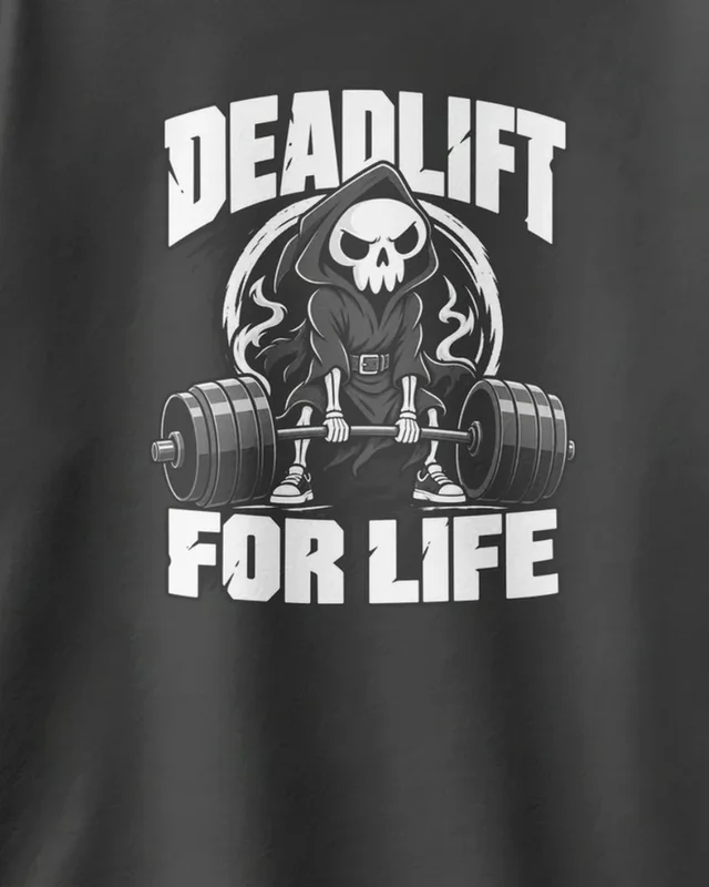 Deadlift for Life Oversized T-Shirt in Black — design detail