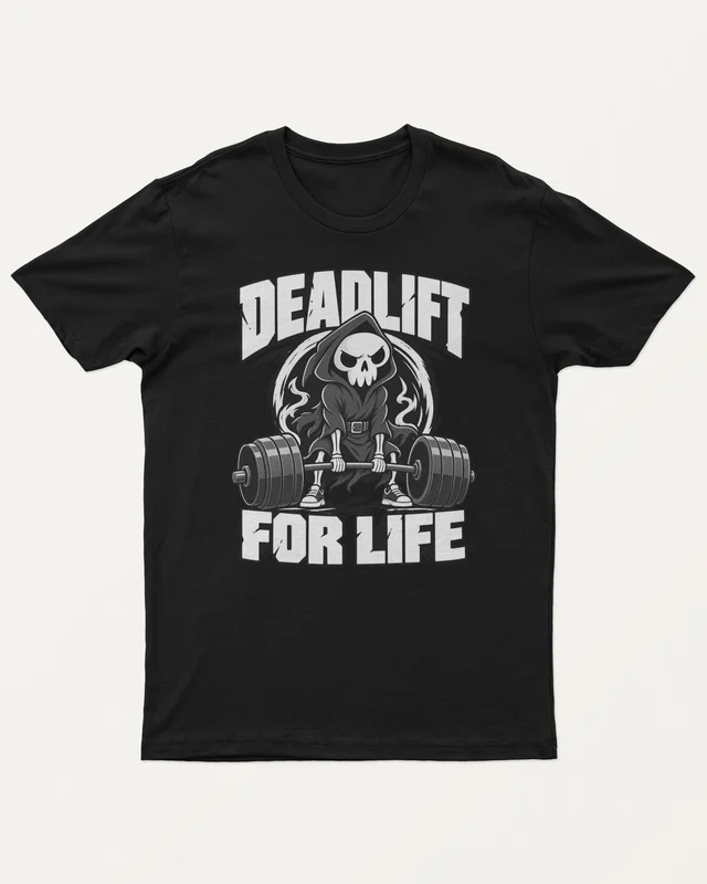 Deadlift for Life Regular T-Shirt in Black — front