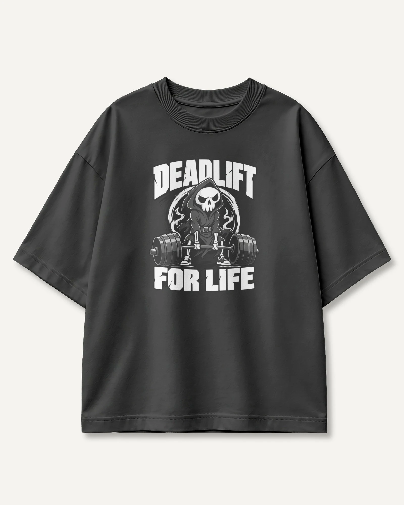 Deadlift for Life Oversized T-Shirt in Black — front Deadlift for Life Oversized T-Shirt in Black — front