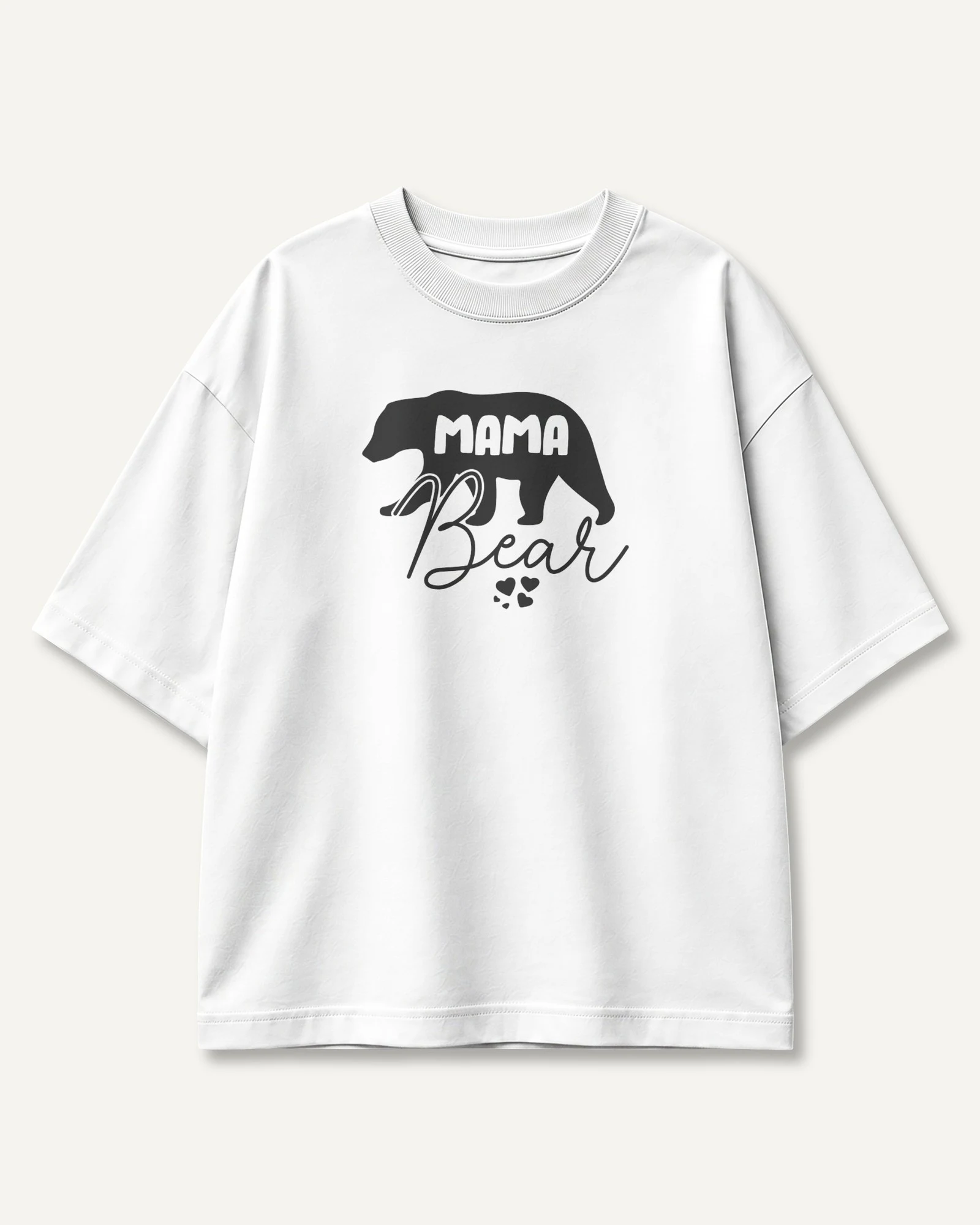 Mama Bear Oversized T-Shirt in White — front Mama Bear Oversized T-Shirt in White — front