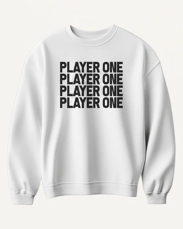 Player One Sweatshirt in White — front