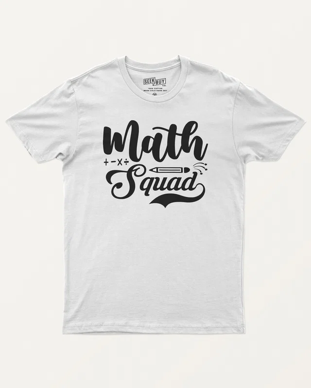 Math Squad Regular T-Shirt in White — front