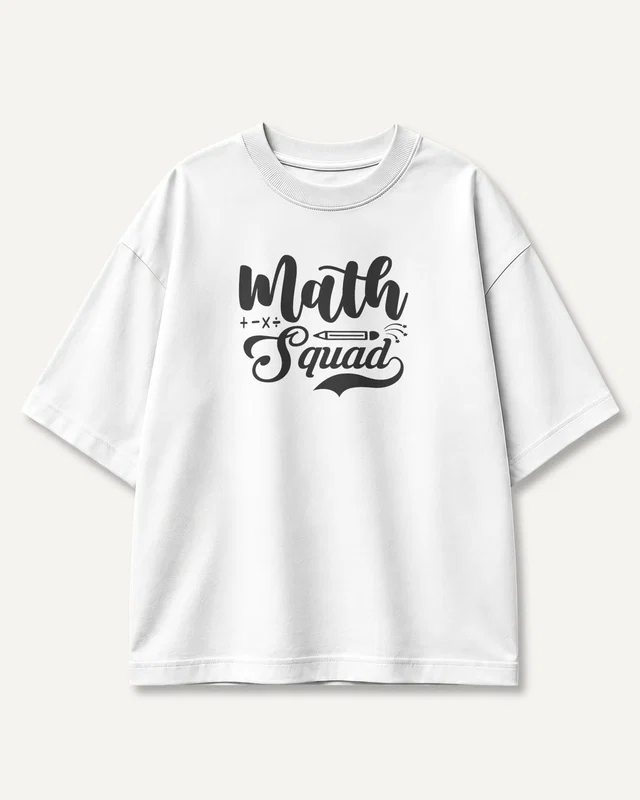 Math Squad Oversized T-Shirt in White — front