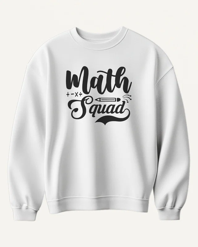 Math Squad Sweatshirt in White — front