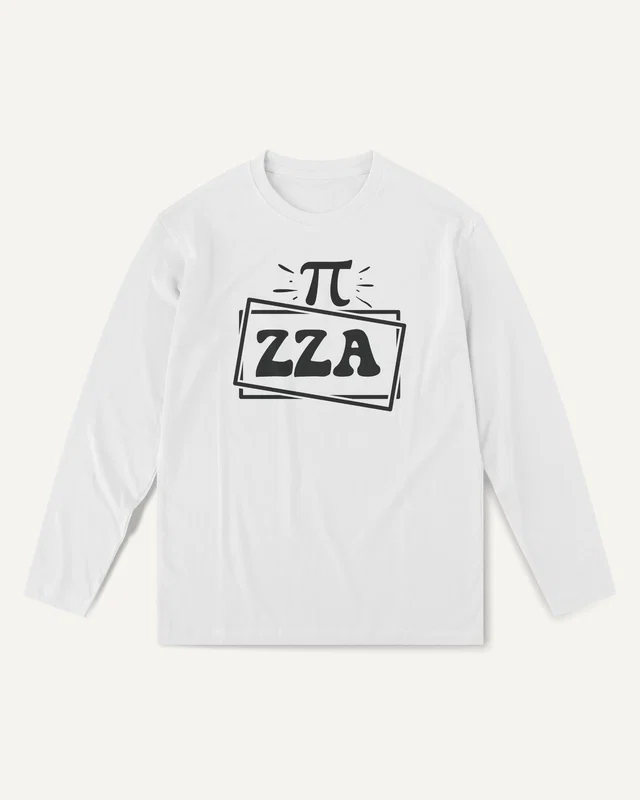 Pizza Equation Long-Sleeve T-Shirt in White — front