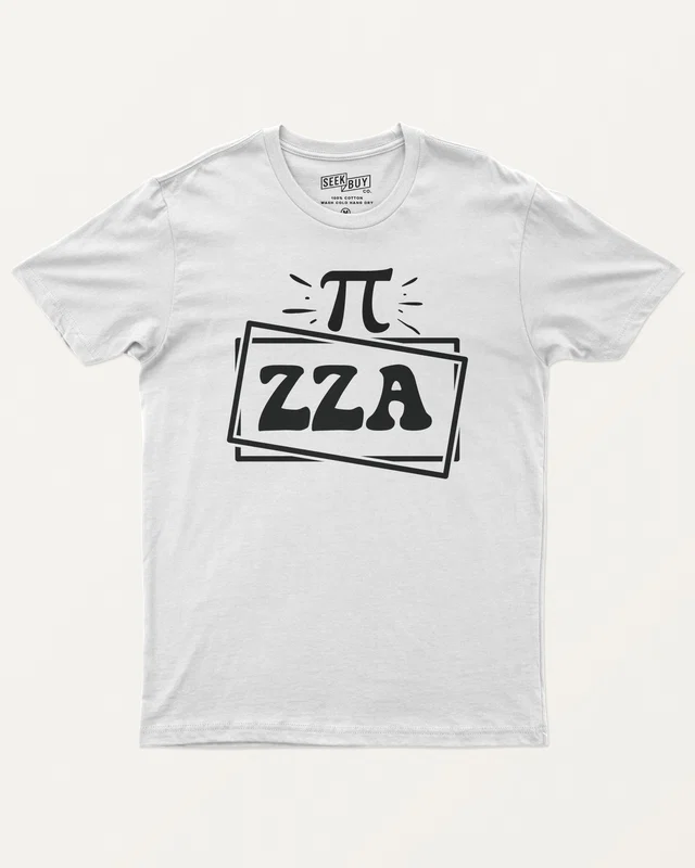 Pizza Equation Regular T-Shirt in White — front