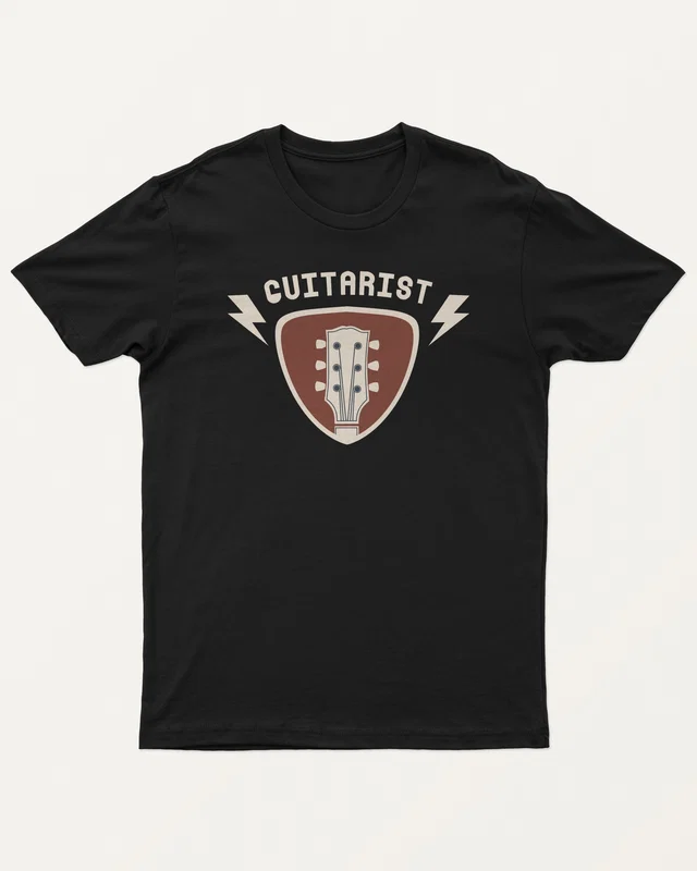 Guitarist Regular T-Shirt in Black — front