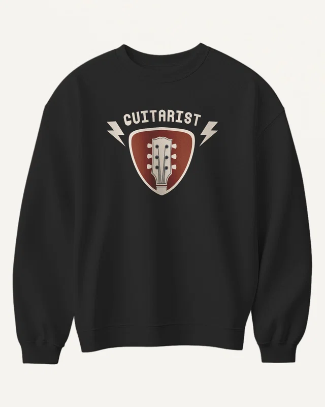 Guitarist Sweatshirt in Black — front