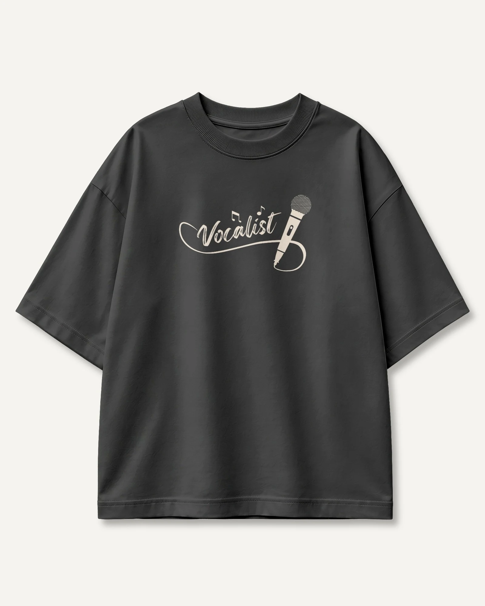 Vocalist Oversized T-Shirt in Black — front Vocalist Oversized T-Shirt in Black — front