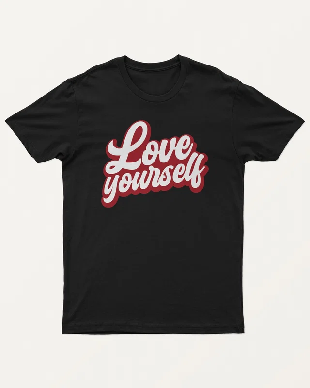 Love Yourself Regular T-Shirt in Black — front