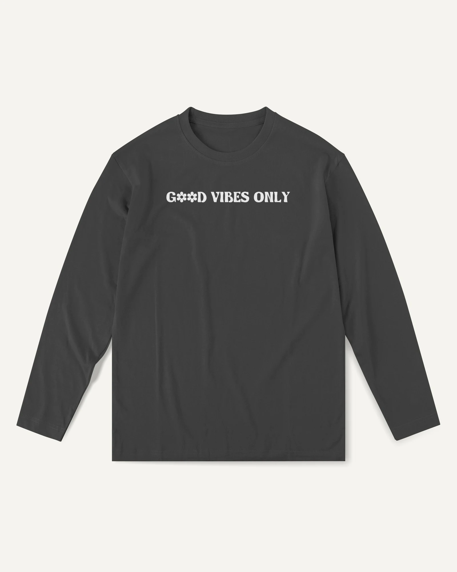 Good Vibes Only Long-Sleeve T-Shirt in Black — front Good Vibes Only Long-Sleeve T-Shirt in Black — front