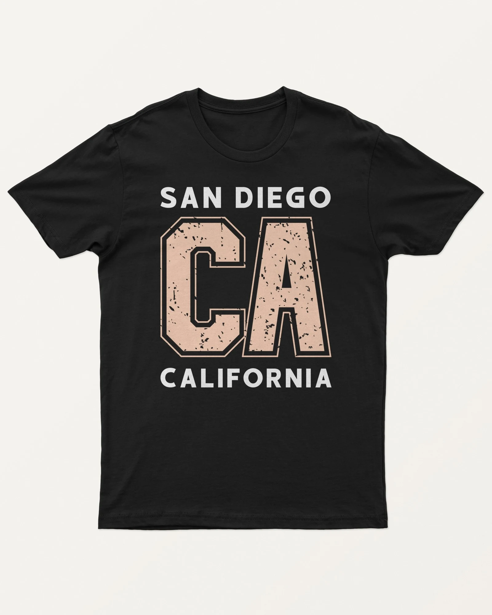 San Diego CA California Regular T-Shirt in Black — front San Diego CA California Regular T-Shirt in Black — front