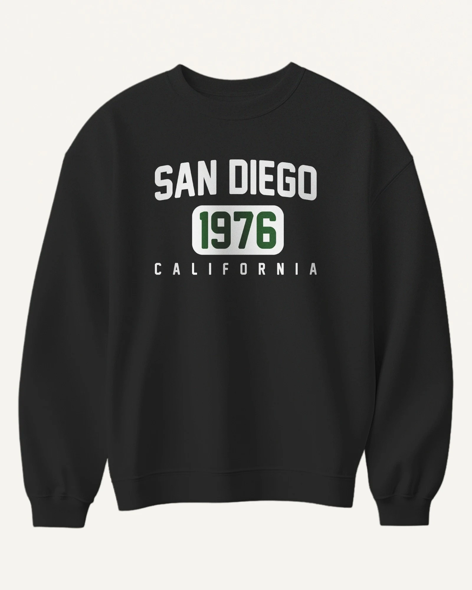 San Diego 1976 California Sweatshirt in Black — front San Diego 1976 California Sweatshirt in Black — front