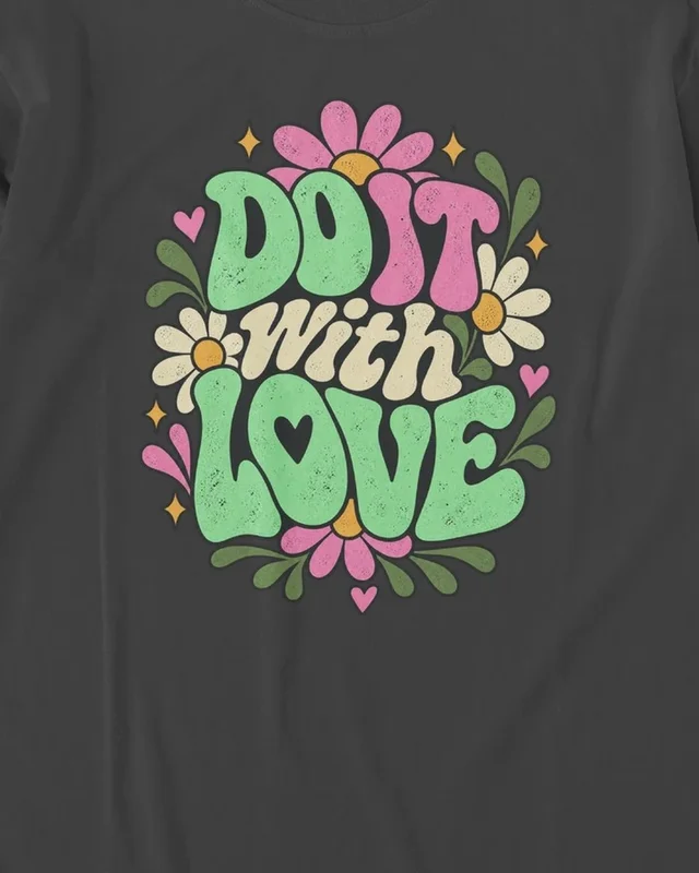 Do It with Love Long-Sleeve T-Shirt in Black — design detail
