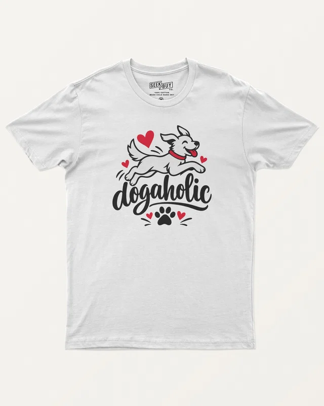 Dogaholic Regular T-Shirt in White — front